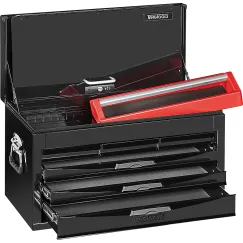 6 Drawer 8 Series Top Box with Ball Bearing Slides (BLACK)